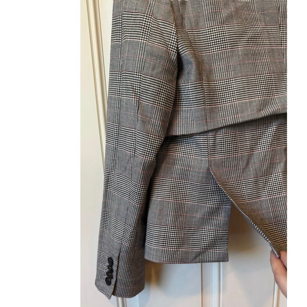 VERONICA BEARD Paloma Dickey Blazer Size 4 Gray Houndstooth Wool Blend Preppy - Picture 9 of 16